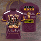 Brisbane Broncos 2025 NRL Premiers 3D Apparel – HOATT14373
