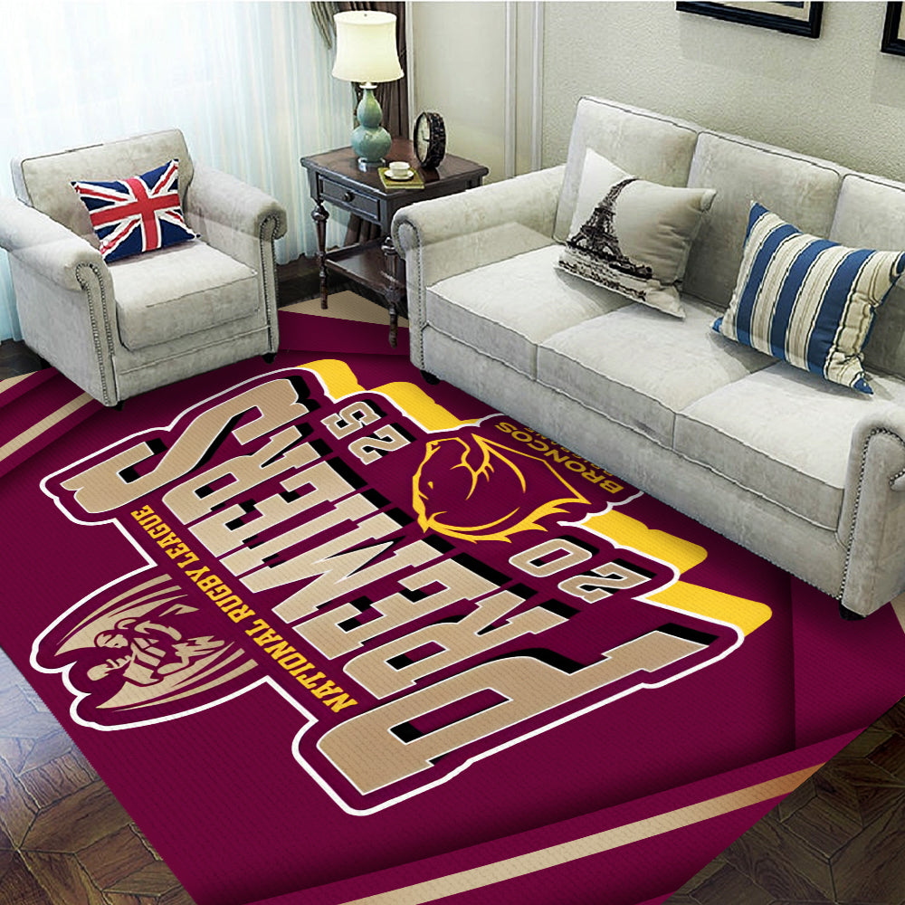 Brisbane Broncos 2025 Premiers Rectangular Rug – MAITM13345