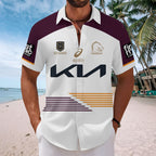 Brisbane Broncos 2025 Premiers Short Sleeve Button-Down Shirt – MAITM13255