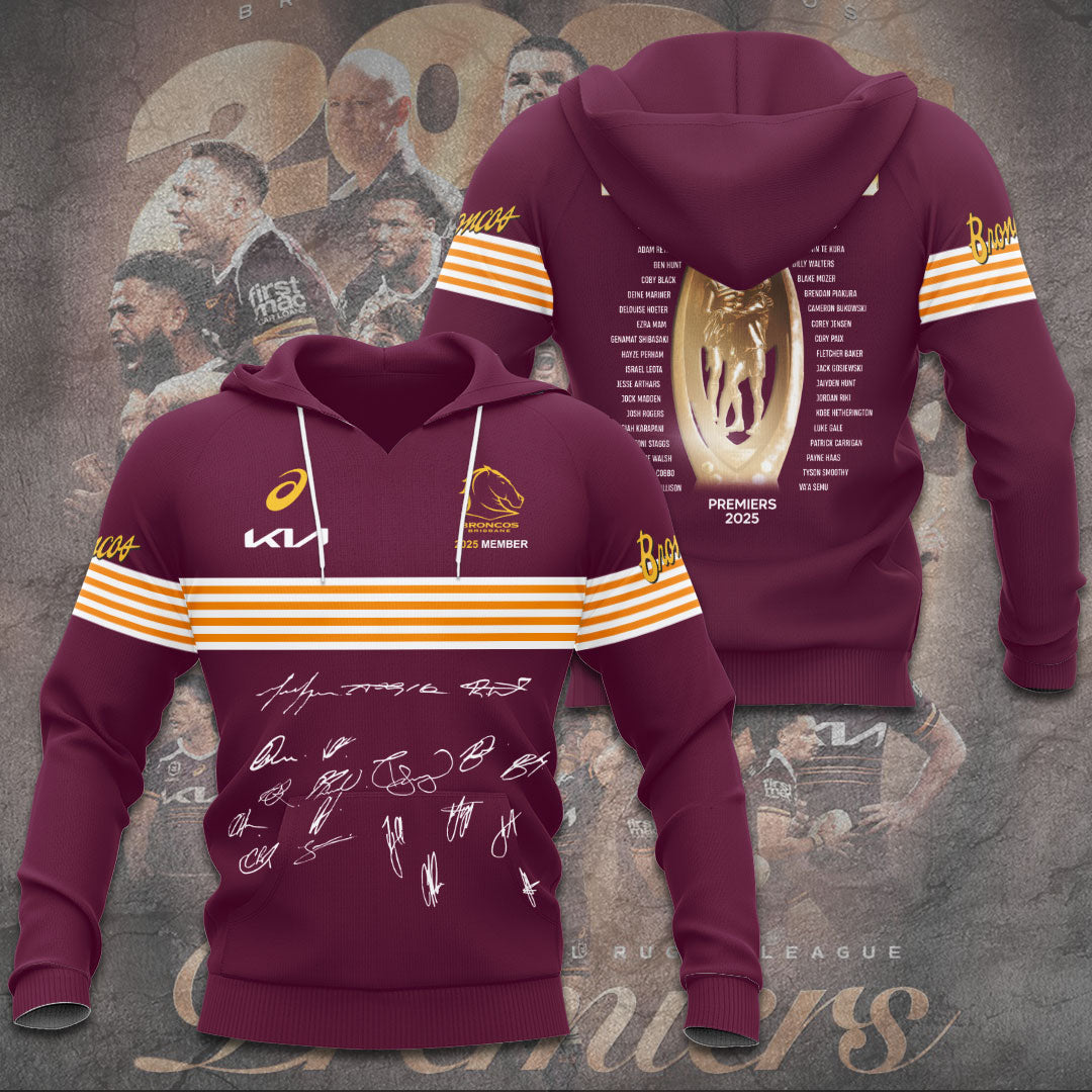 Brisbane Broncos 2025 Premiership 3D Apparel – TANTN17903