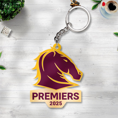 Brisbane Broncos 2025 Premiership Custom Shape 2-sided Keychain – TANTN17161