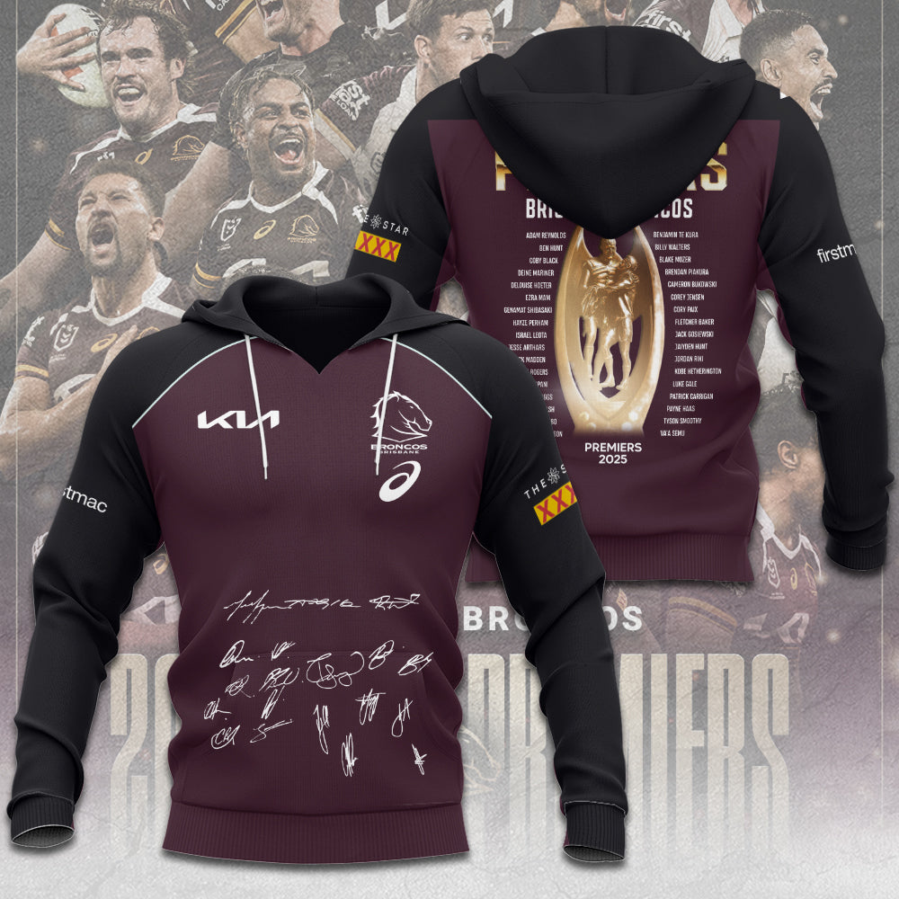 Brisbane Broncos 2025 Premiership 3D Apparel – TANTN17904