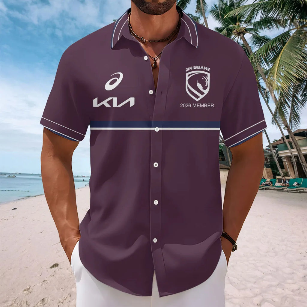 Brisbane Broncos 2026 Short Sleeve Button-Down Shirt – TANTN20875