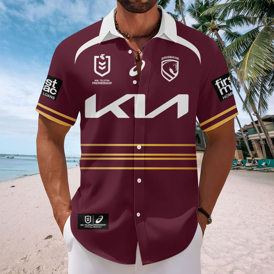 Brisbane Broncos 2026 Short Sleeve Button-Down Shirt – HOATT14842
