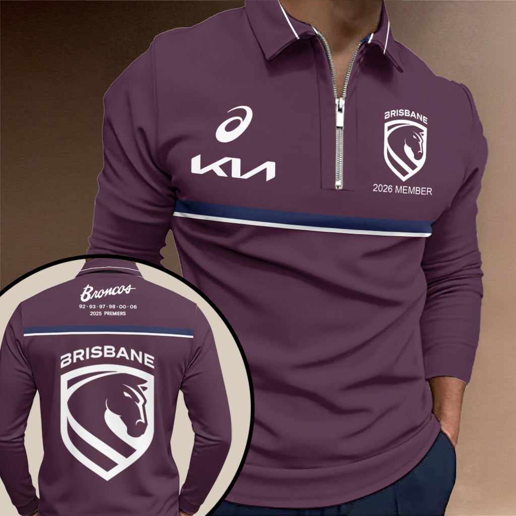 Brisbane Broncos 2026 Zip Polo Shirt – TANTN20874