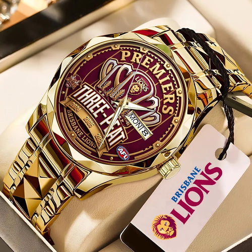 Brisbane Lions 2026 AFL Premiers Alloy Luxury Quartz Watch – TMTHU10072