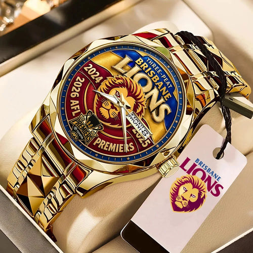 Brisbane Lions 2026 AFL Premiers Alloy Luxury Quartz Watch – MAITM15327
