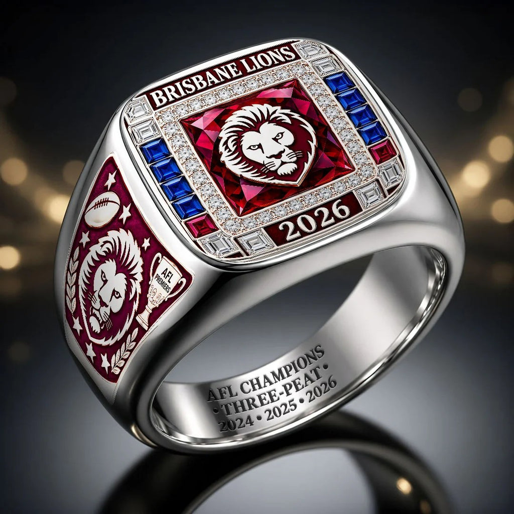 Brisbane Lions 2026 AFL Premiers 3D Engraved Ring – HOATT21327