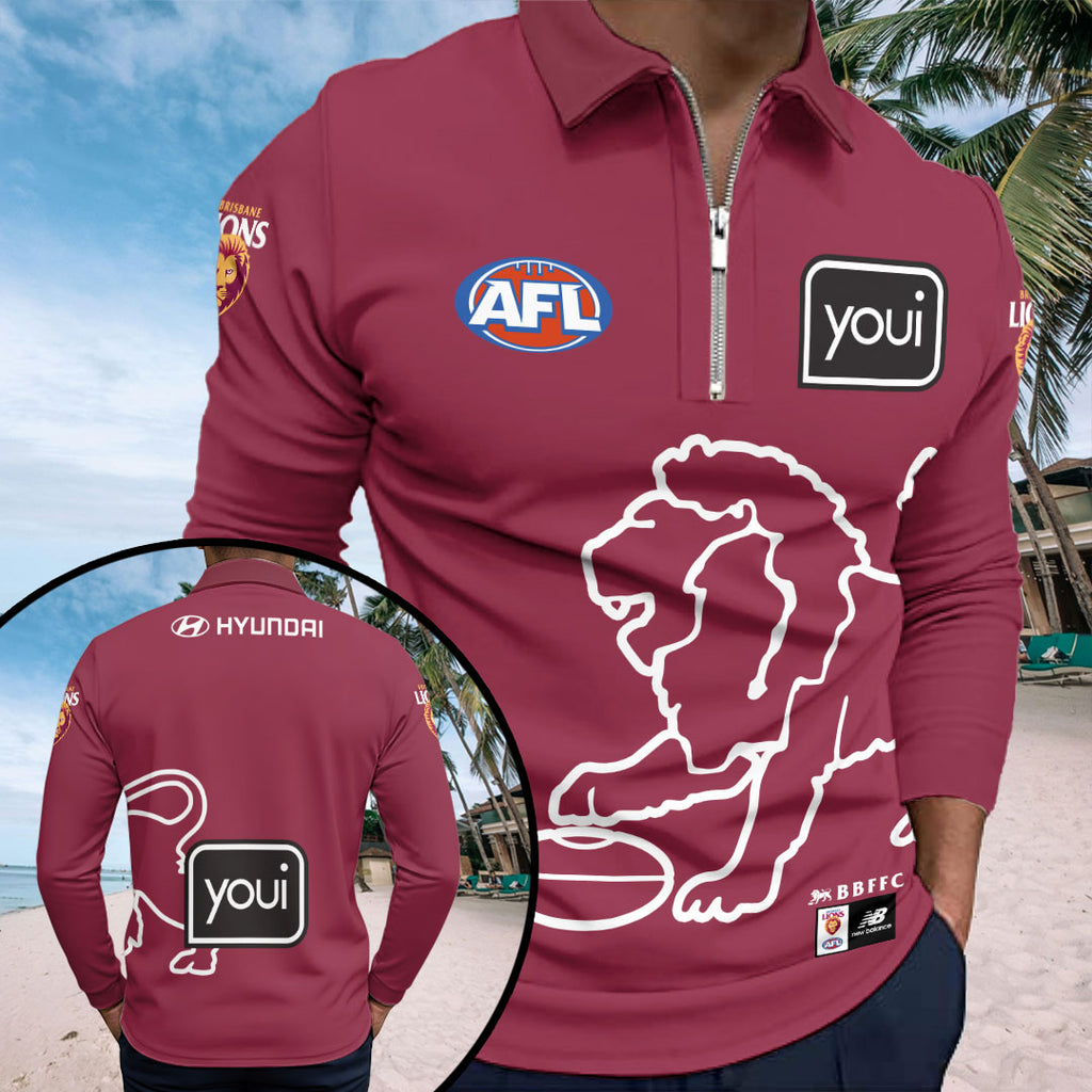 Brisbane Lions 2026 Zip Polo Shirt – HOATT15923
