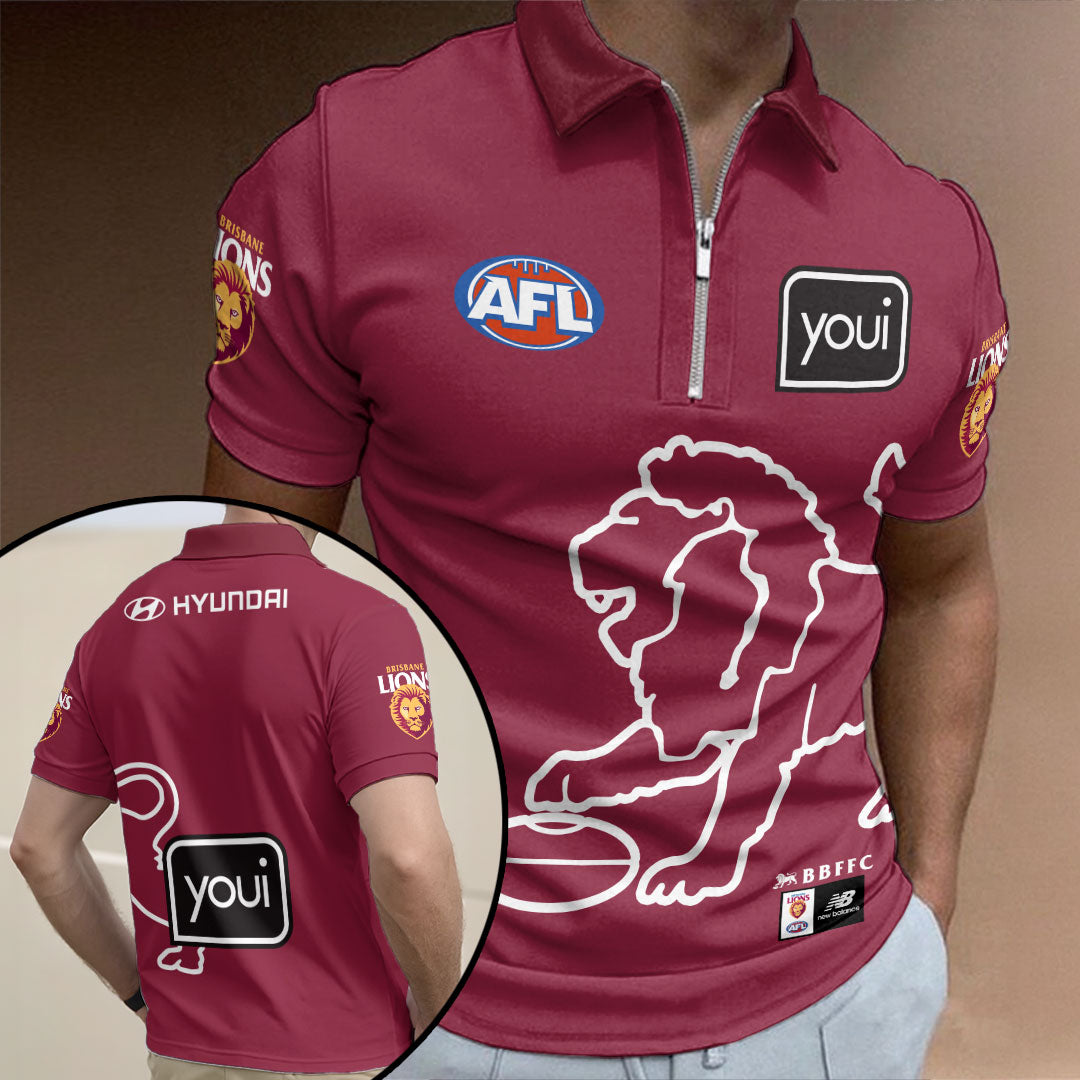 Brisbane Lions 2026 Zip Polo Shirt – HOATT15923