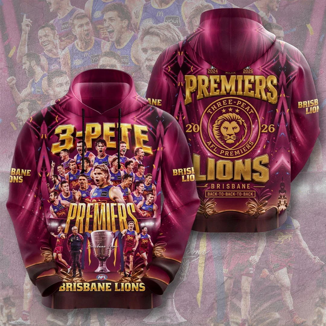 Brisbane Lions Threepeat Premiers 3D Apparel – TMTHU9825