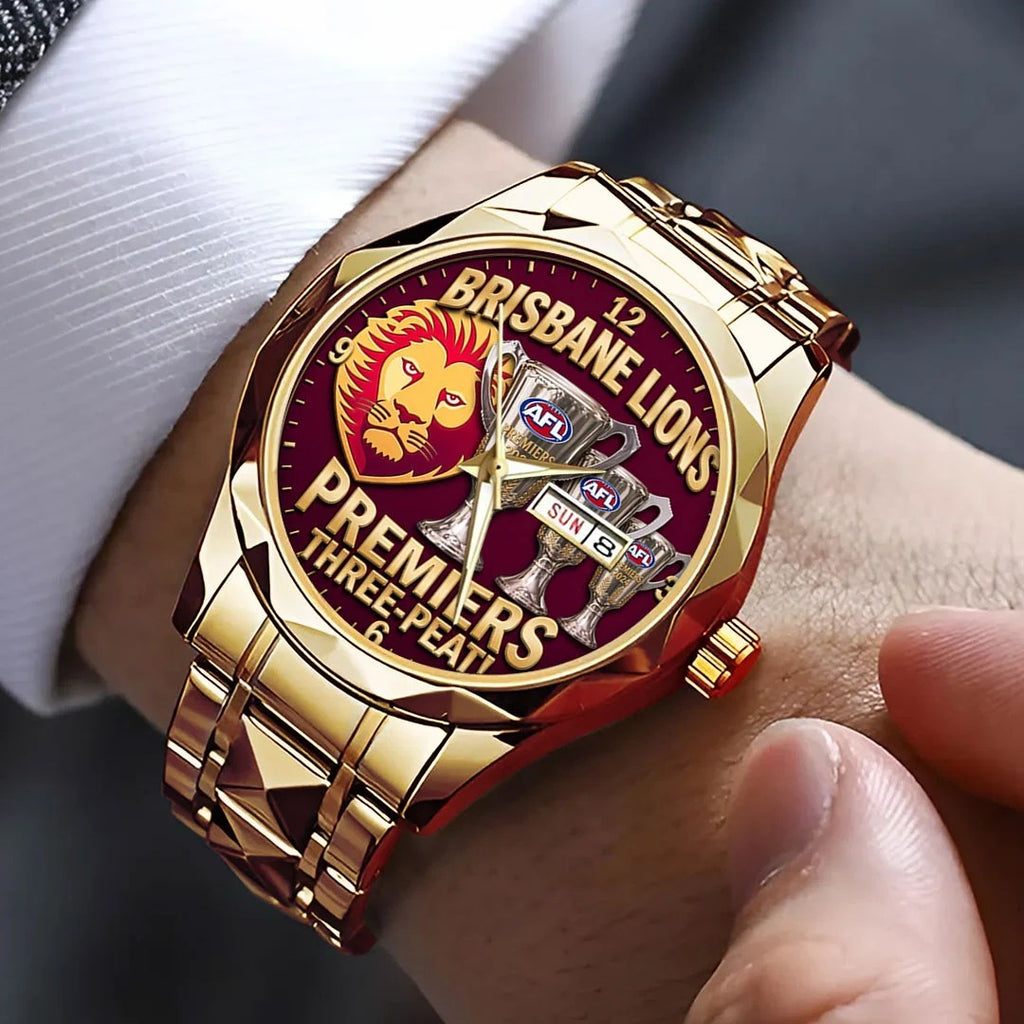 Brisbane Lions Threepeat Premiers Alloy Luxury Quartz Watch – TMTHU9804