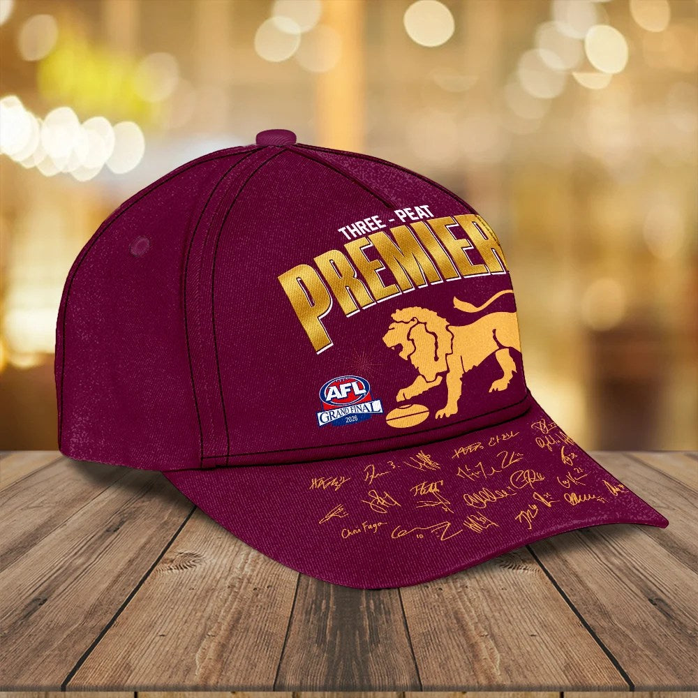 Brisbane Lions Threepeat Premiers Classic Cap – TMTHU10007