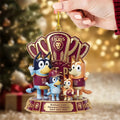 Brisbane Lions Threepeat Premiers x Bluey Custom Shape 2-side Printed Acrylic Ornament – TMTHU9753