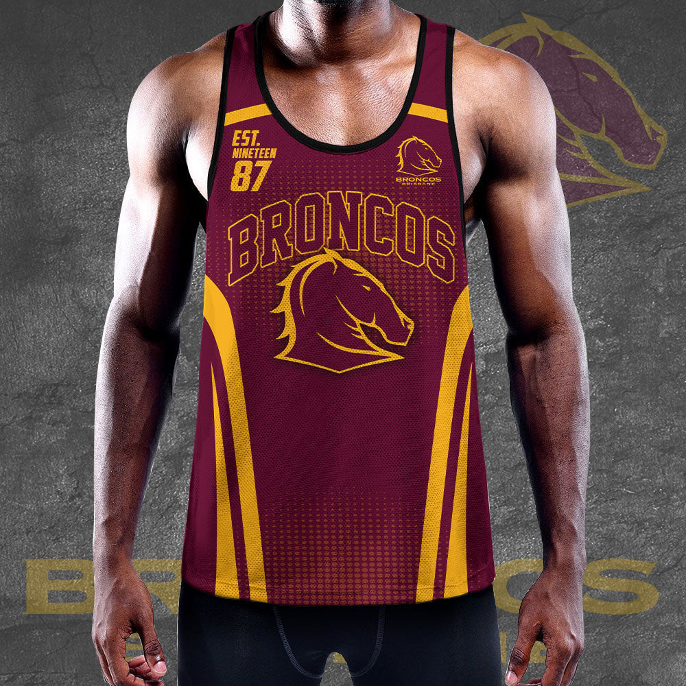 Personalized Brisbane Broncos Y-Back Muscle Tank Top – VANDH 885