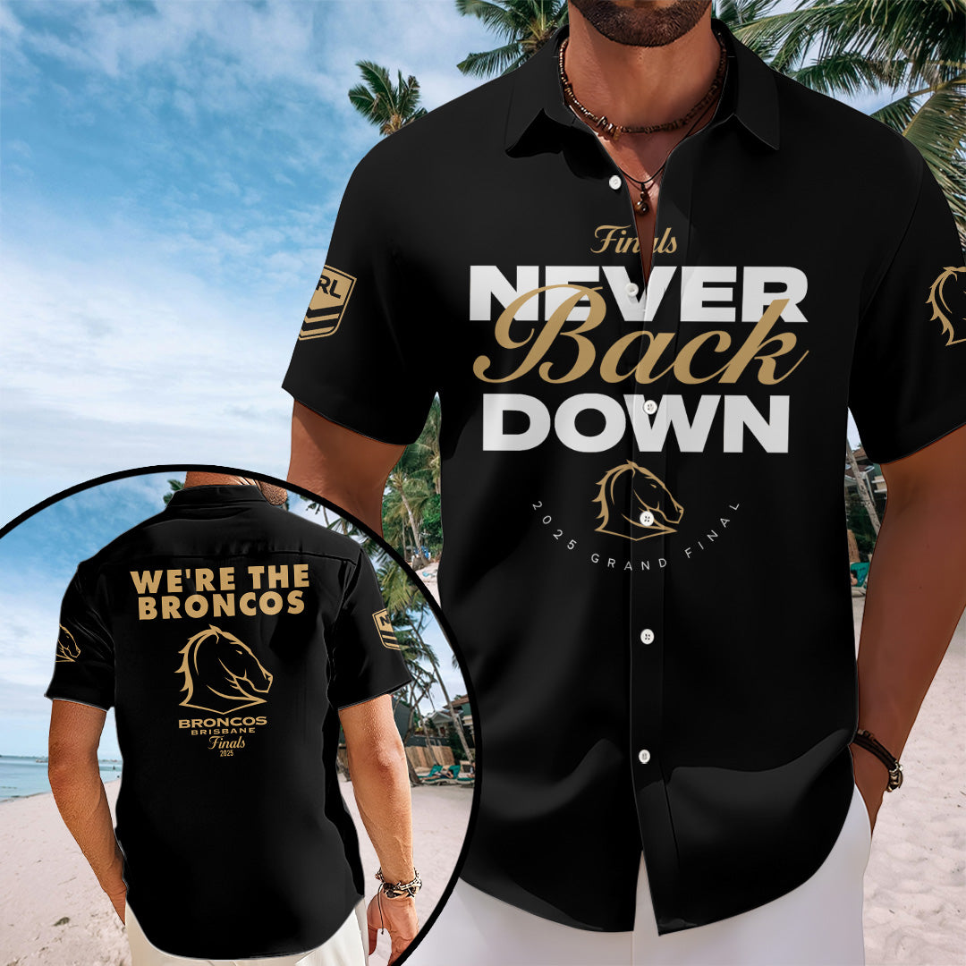 Brisbane Broncos Short Sleeve Button-Down Shirt – TANTN17643