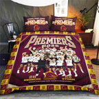 Brisbane Broncos 2025 NRL Premiers 3-Piece Duvet Bedding Set – HOATT13753