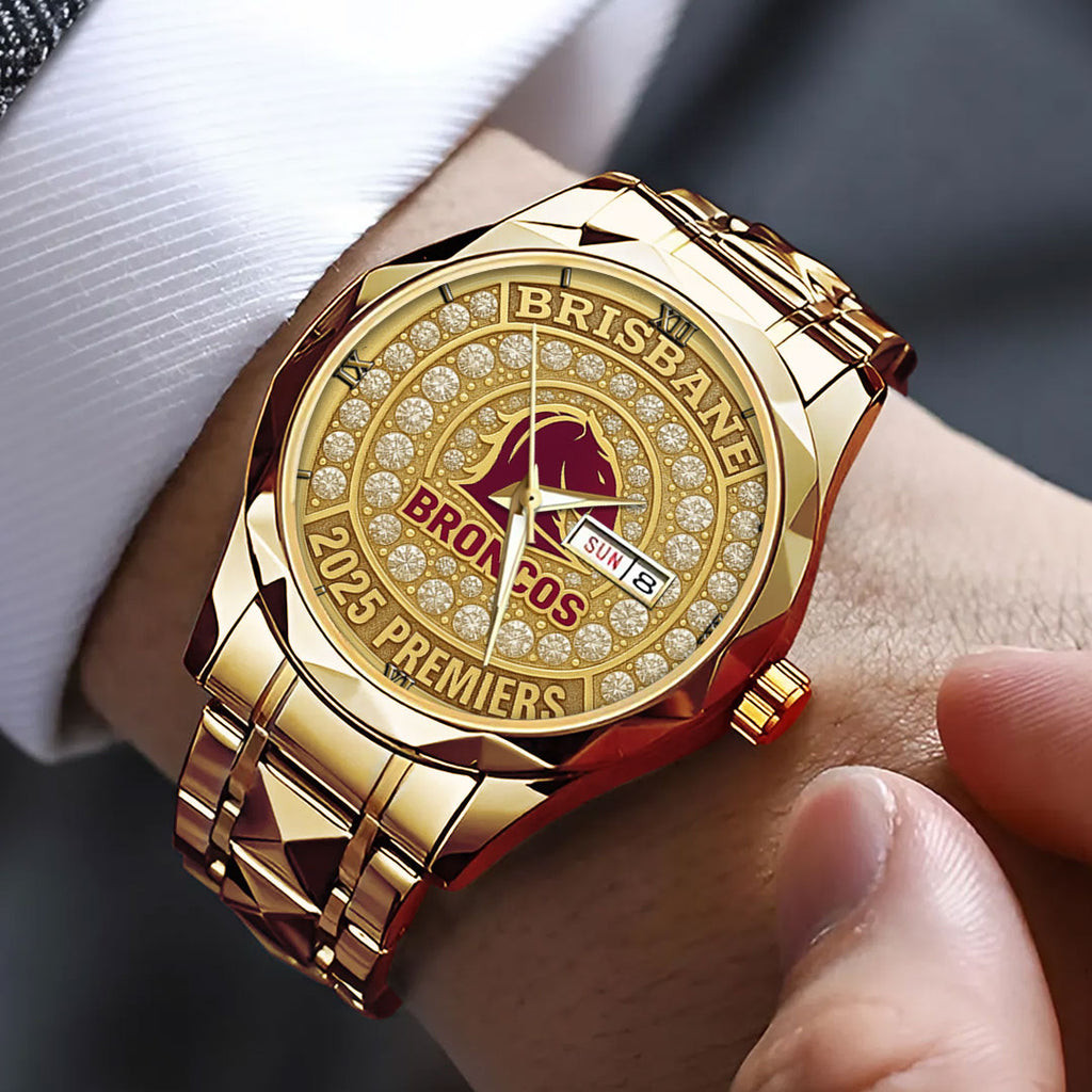 Brisbane Broncos 2025 NRL Premiers Alloy Luxury Quartz Watch – HOATT13778