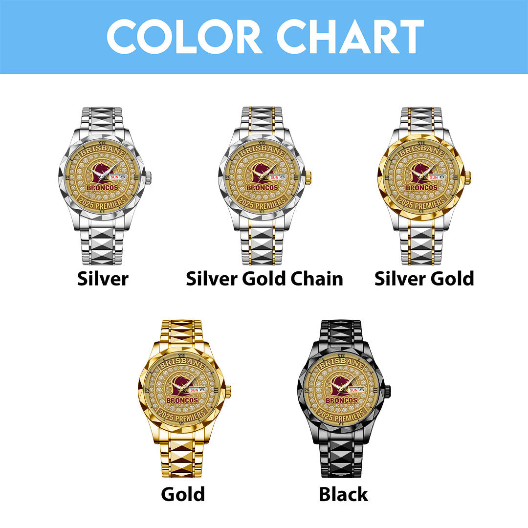Brisbane Broncos 2025 NRL Premiers Alloy Luxury Quartz Watch – HOATT13778