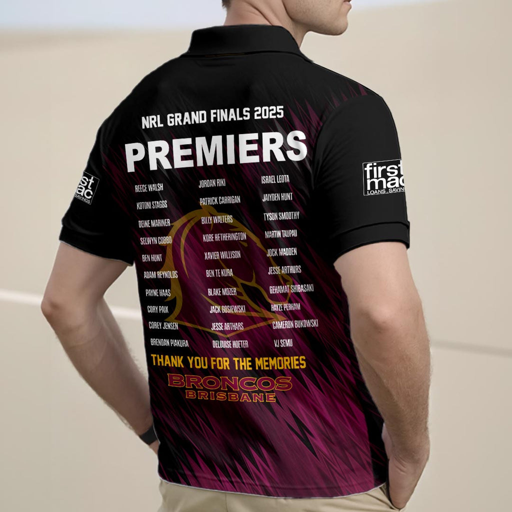 Brisbane Broncos 2025 NRL Premiers Zip Polo Shirt – HOATT15878