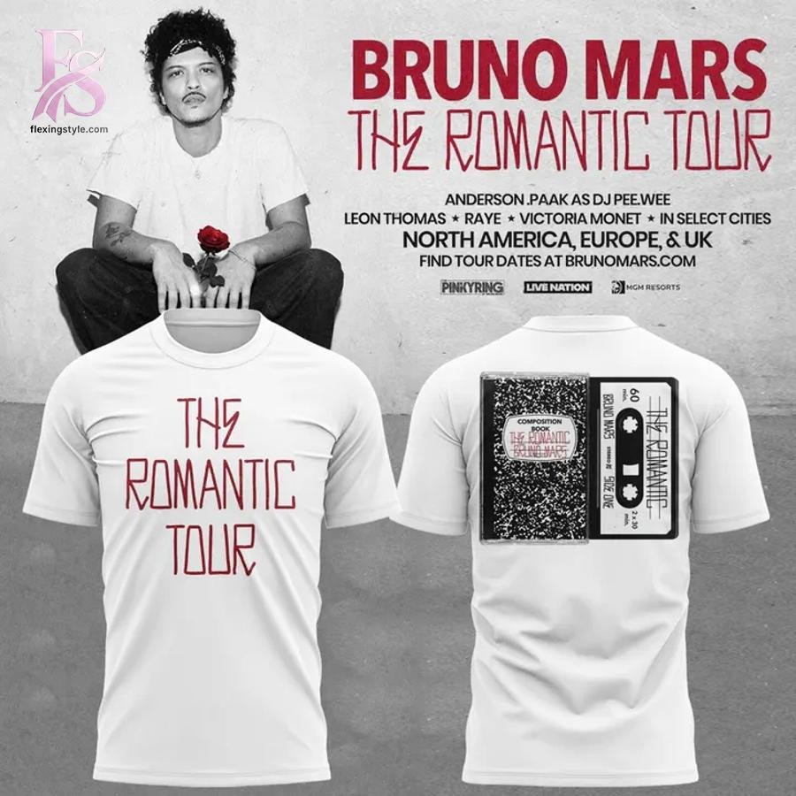 Bruno Mars The Romantic Tour US UK 2026 Shirt