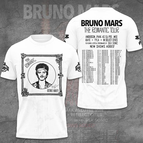 Bruno Mars The Romantic Tour 2026 – 2027 3D Apparel – GNE8350