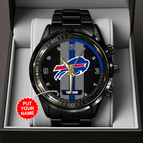 Personalized Buffalo Bills Black Stainless Steel Watch – TANTN16006