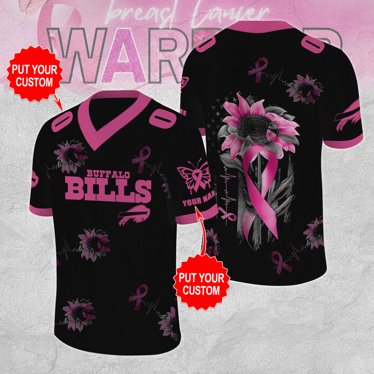 Personalized Buffalo Bills x Breast Cancer Awareness 3D Football Jersey – MAITM12838