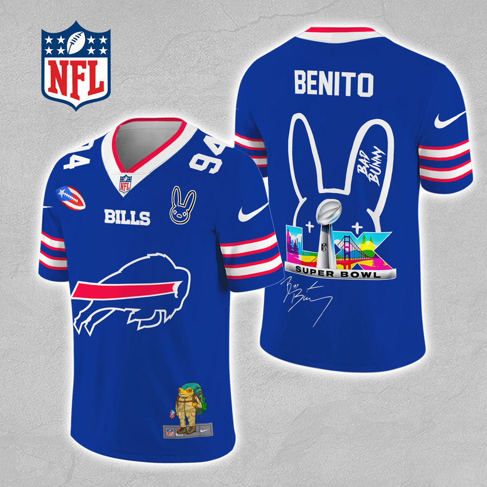 Buffalo Bills x Bad Bunny 3D Football Jersey – MAITM13302