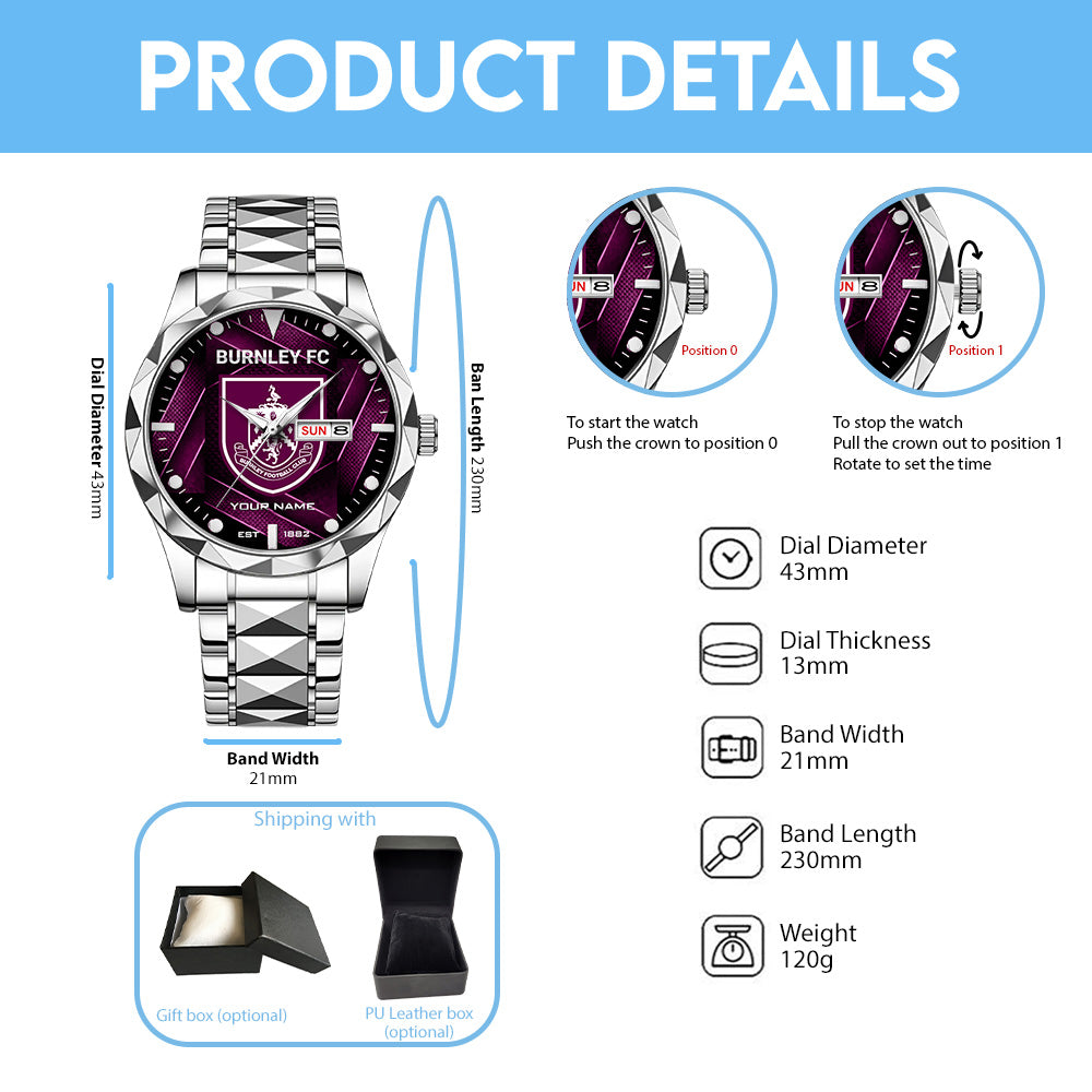 Personalized Burnley FC Alloy Luxury Quartz Watch – TANTN20265