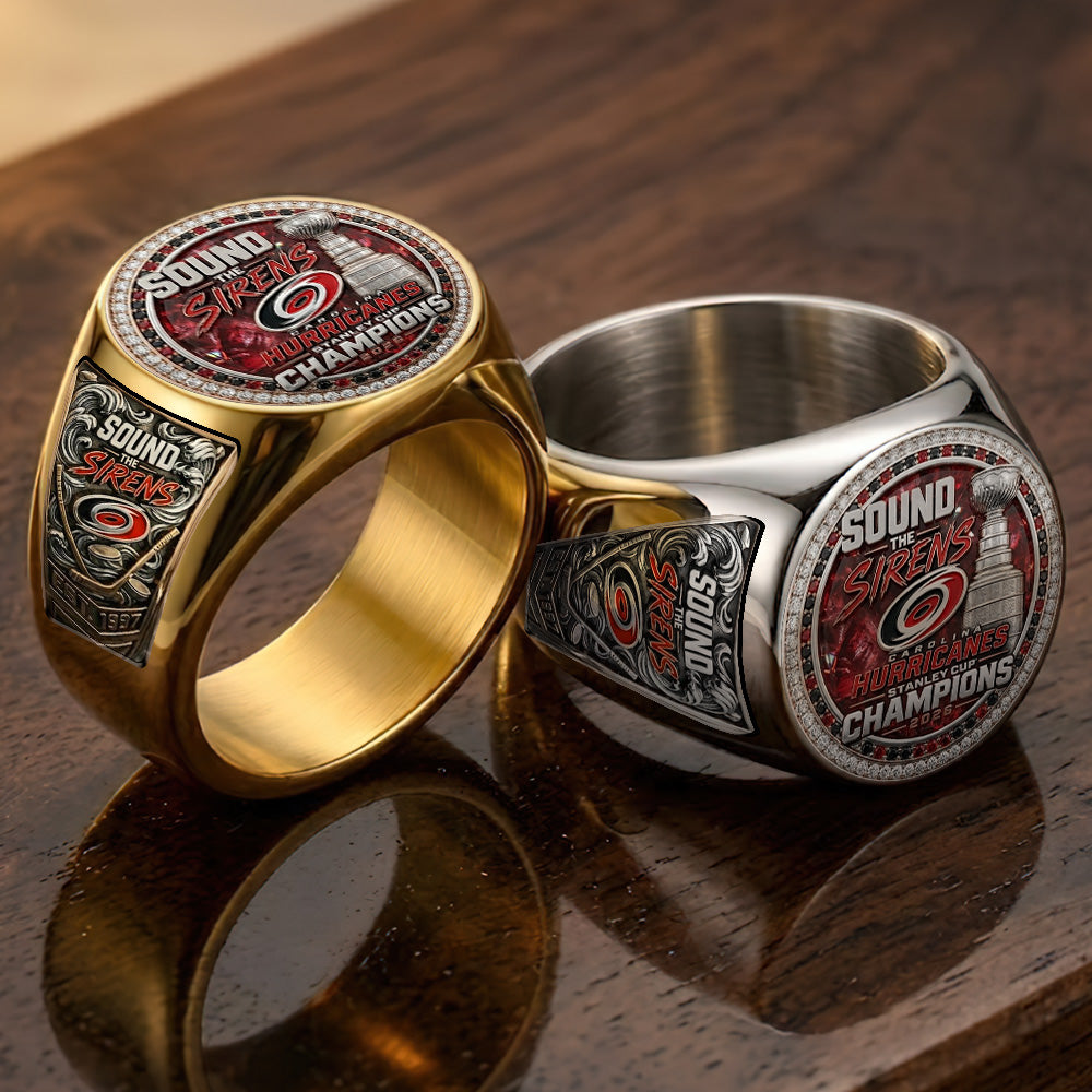 Carolina Hurricanes 2026 Stanley Cup Champions 3D Engraved Ring – TMTHU6837