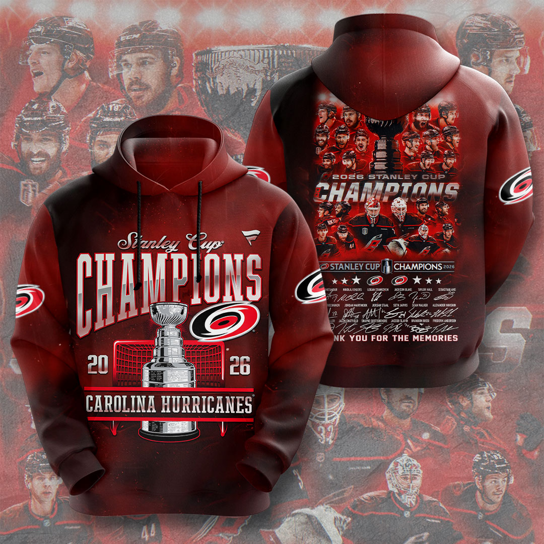 Carolina Hurricanes 2026 Stanley Cup Champions 3D Apparel – TMTHU6968