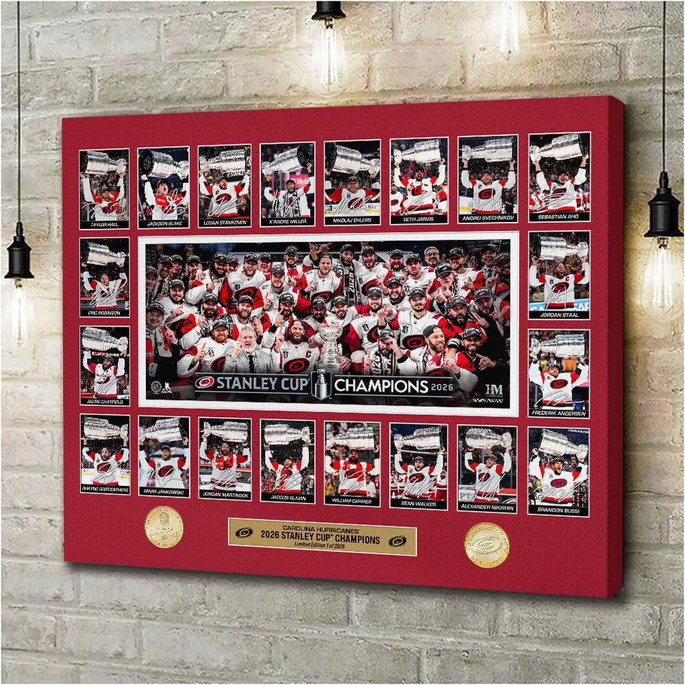 Carolina Hurricanes 2026 Stanley Cup Champions Rectangle Canvas With Inner Frame – HOATT18784