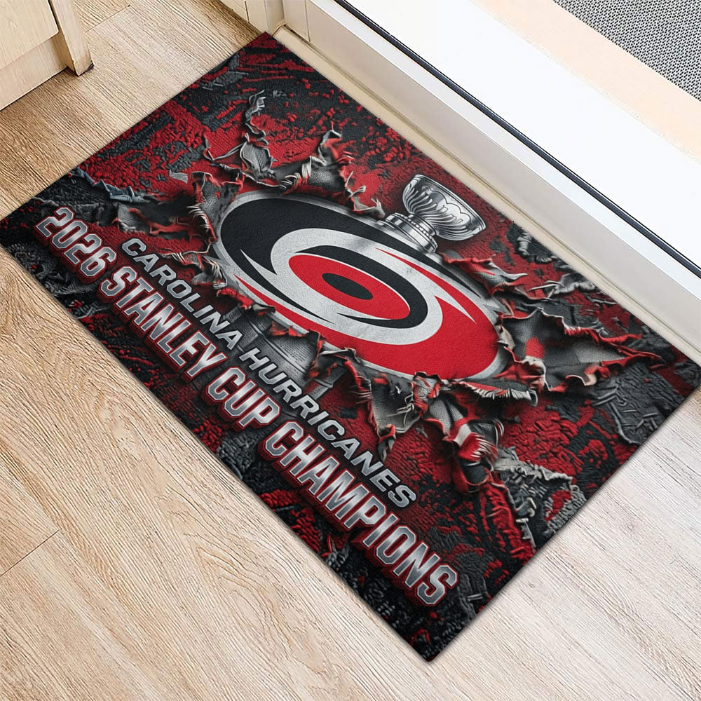 Carolina Hurricanes 2026 Stanley Cup Champions Doormat – TMTHU6958