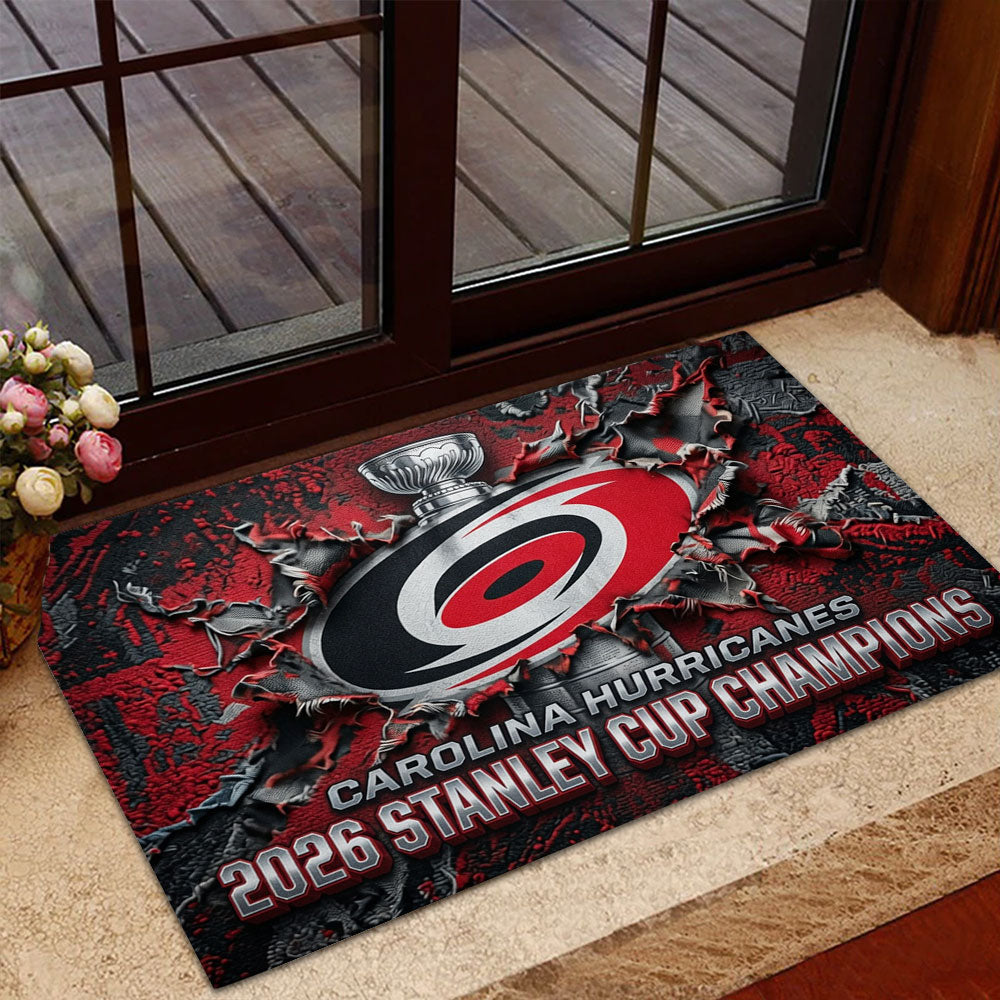 Carolina Hurricanes 2026 Stanley Cup Champions Doormat – TMTHU6958