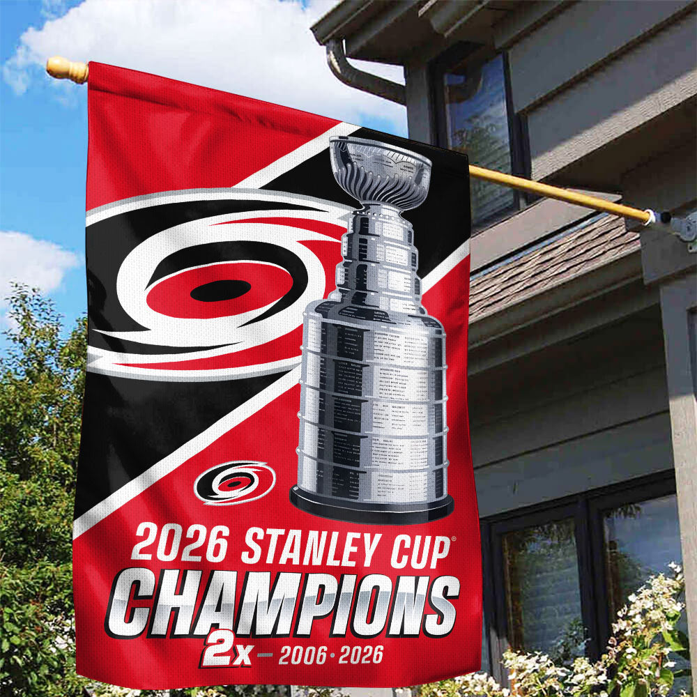 Carolina Hurricanes 2026 Stanley Cup Champions Double-side Garden Flag – TMTHU6831