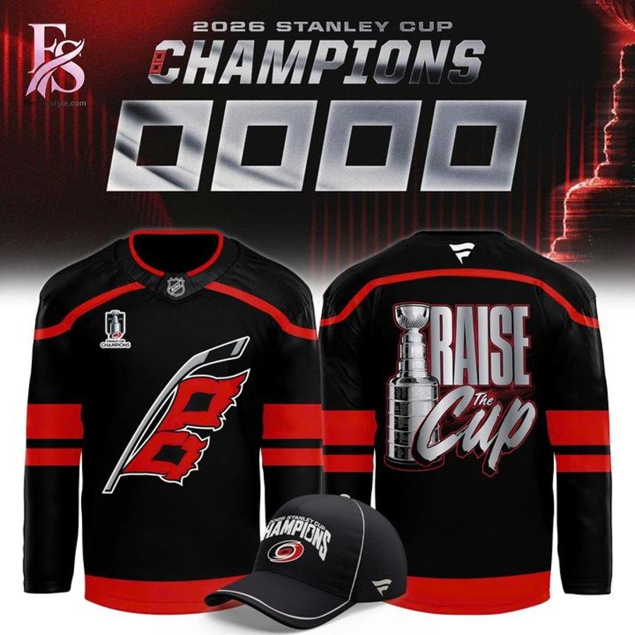 Carolina Hurricanes Fanatics 2026 Stanley Cup Champions Raise The Cup Hockey Jersey