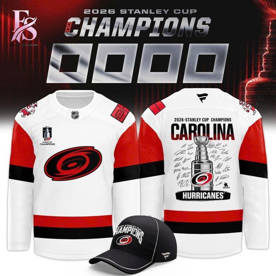 Carolina Hurricanes Fanatics White 2026 Stanley Cup Champions Signature Roster Hockey Jersey