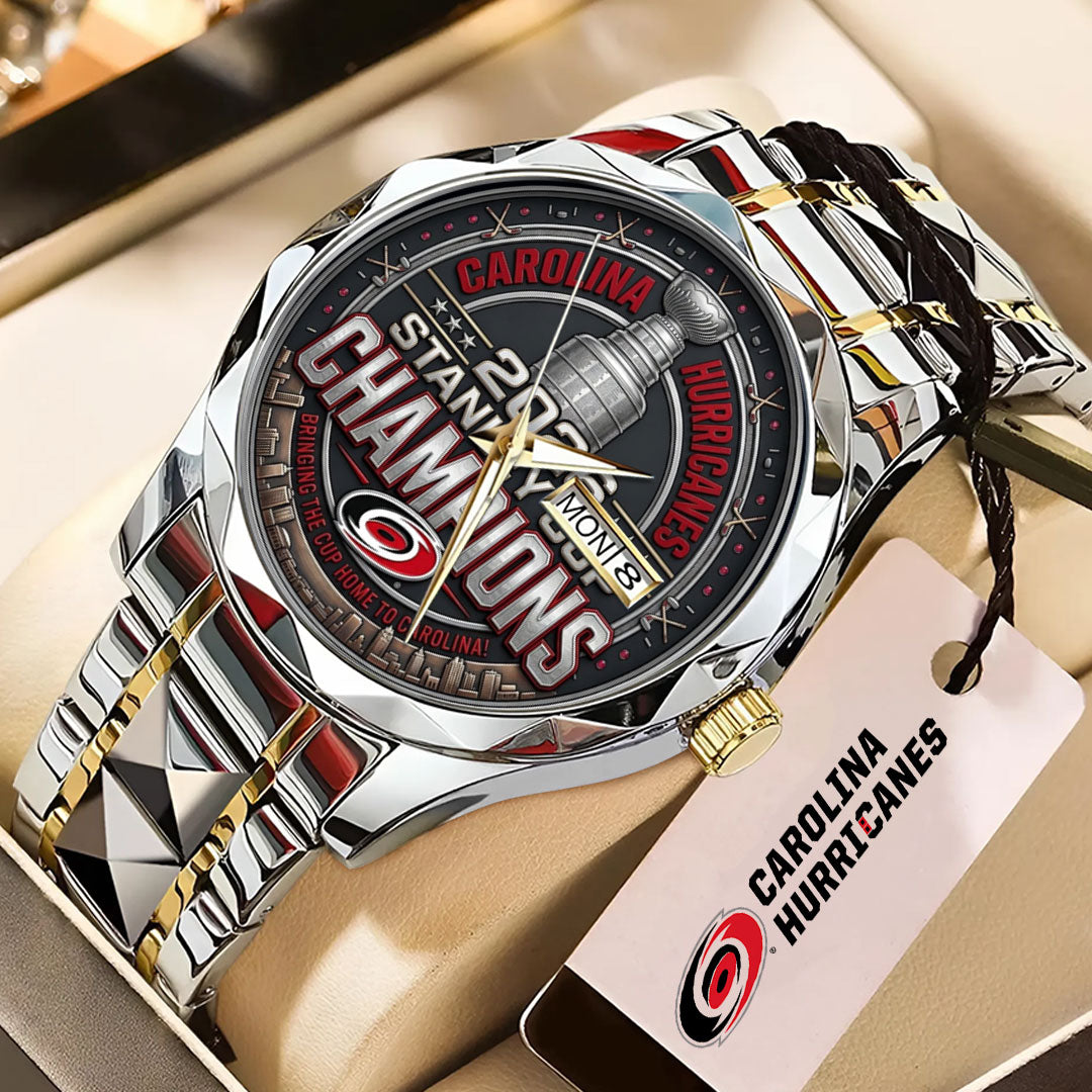 Carolina Hurricanes 2026 Stanley Cup Champions Alloy Luxury Quartz Watch – TMTHU6807