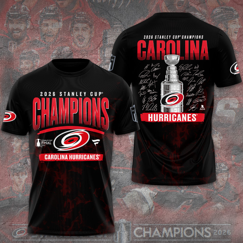 Carolina Hurricanes 2026 Stanley Cup Champions 3D Apparel – GNE7033