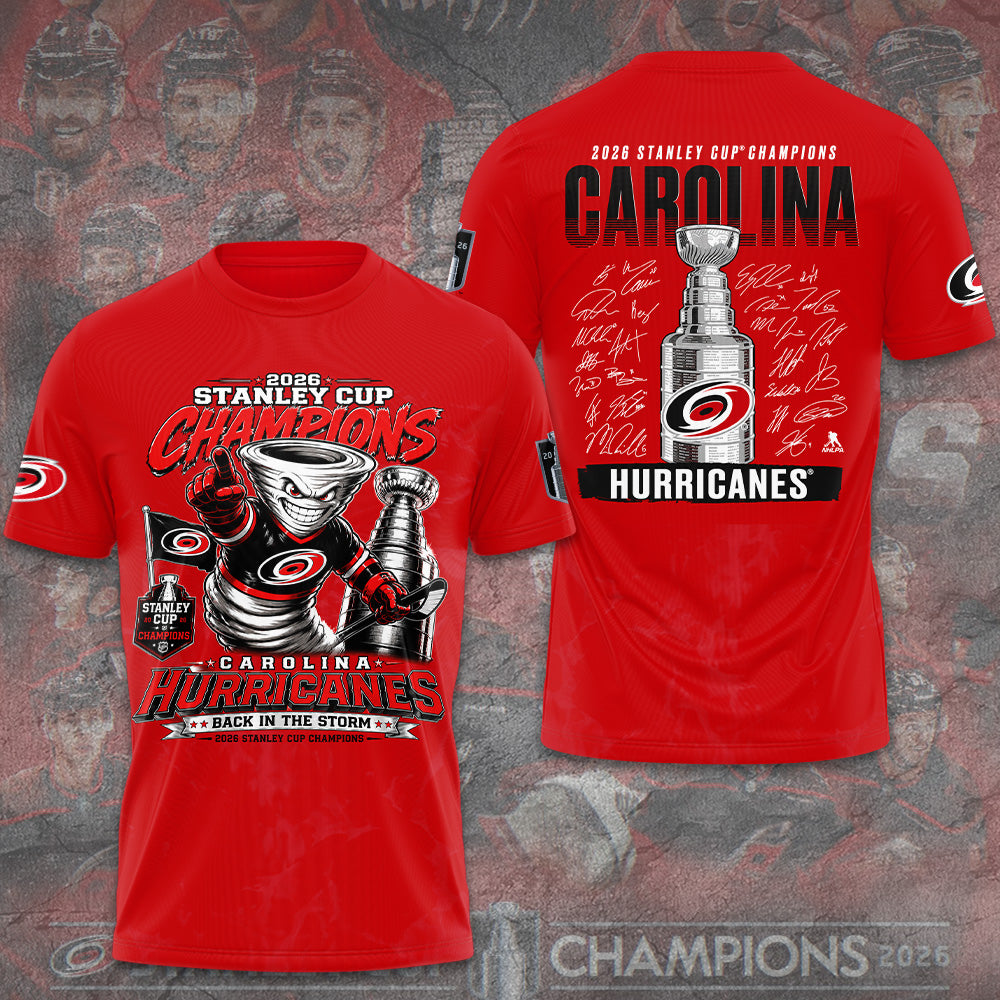 Carolina Hurricanes 2026 Stanley Cup Champions 3D Apparel – GNE7086