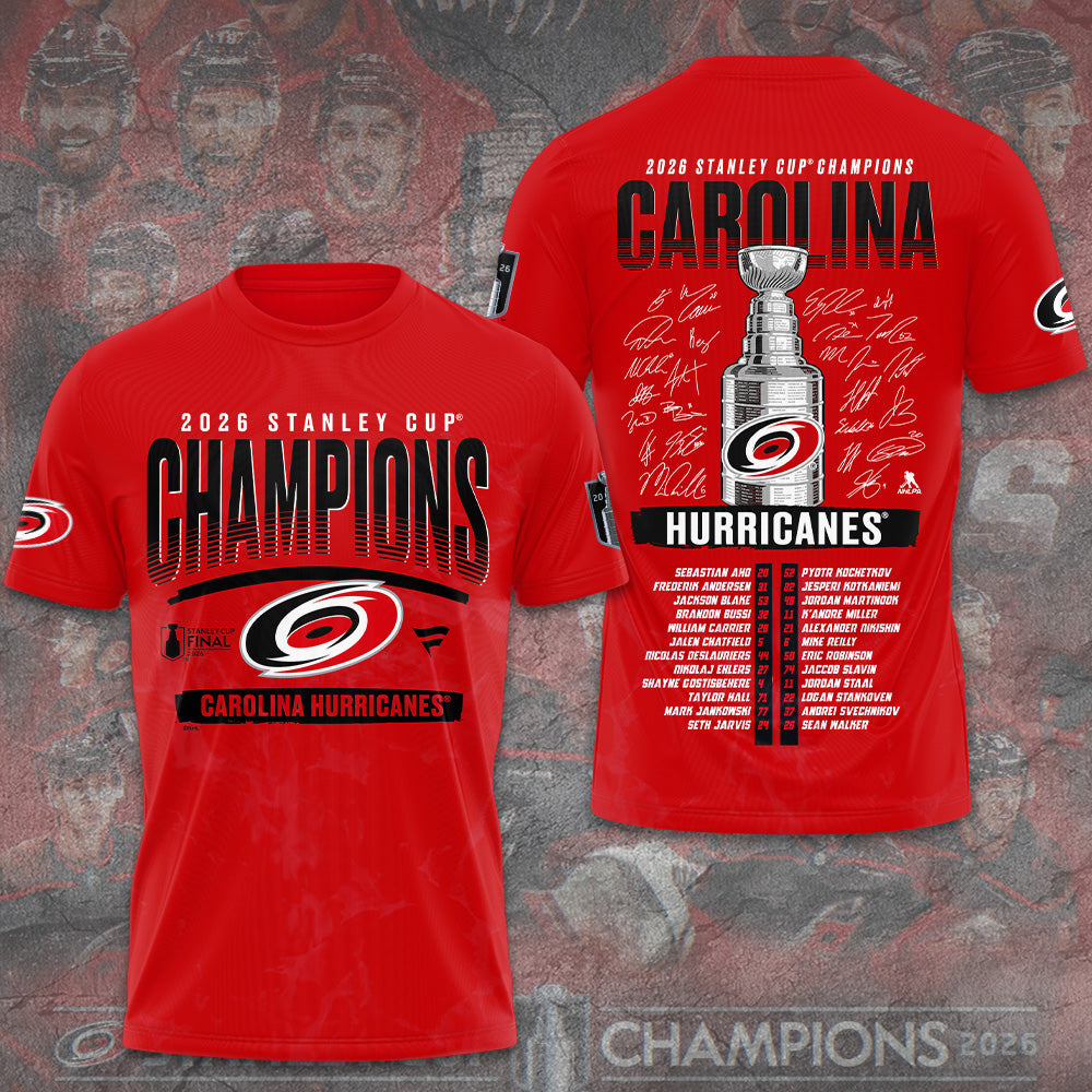 Carolina Hurricanes 2026 Stanley Cup Champions 3D Apparel – GNE7164