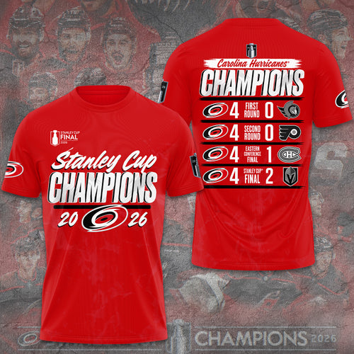 Carolina Hurricanes 2026 Stanley Cup Champions 3D Apparel – GNE7167