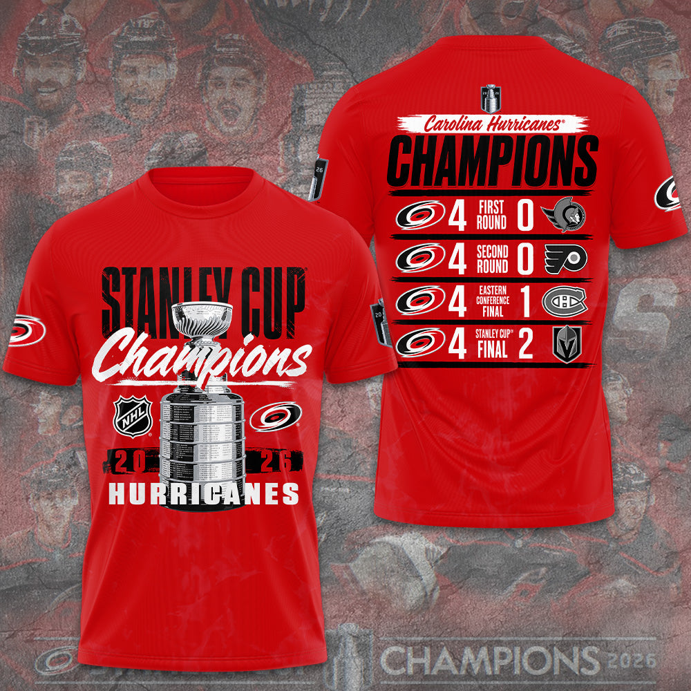 Carolina Hurricanes 2026 Stanley Cup Champions 3D Apparel – GNE7199