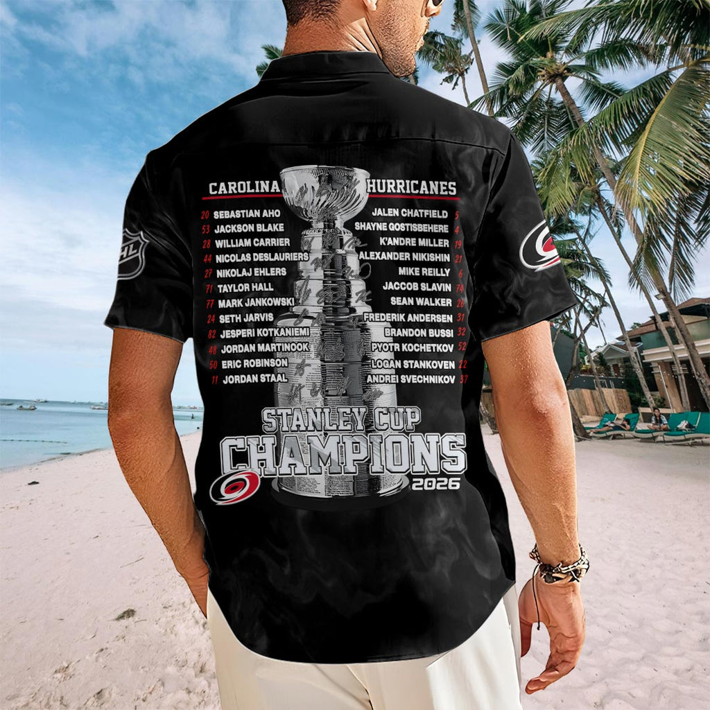 Carolina Hurricanes 2026 Stanley Cup Champions Short Sleeve Button-Down Shirt – HOATT19072