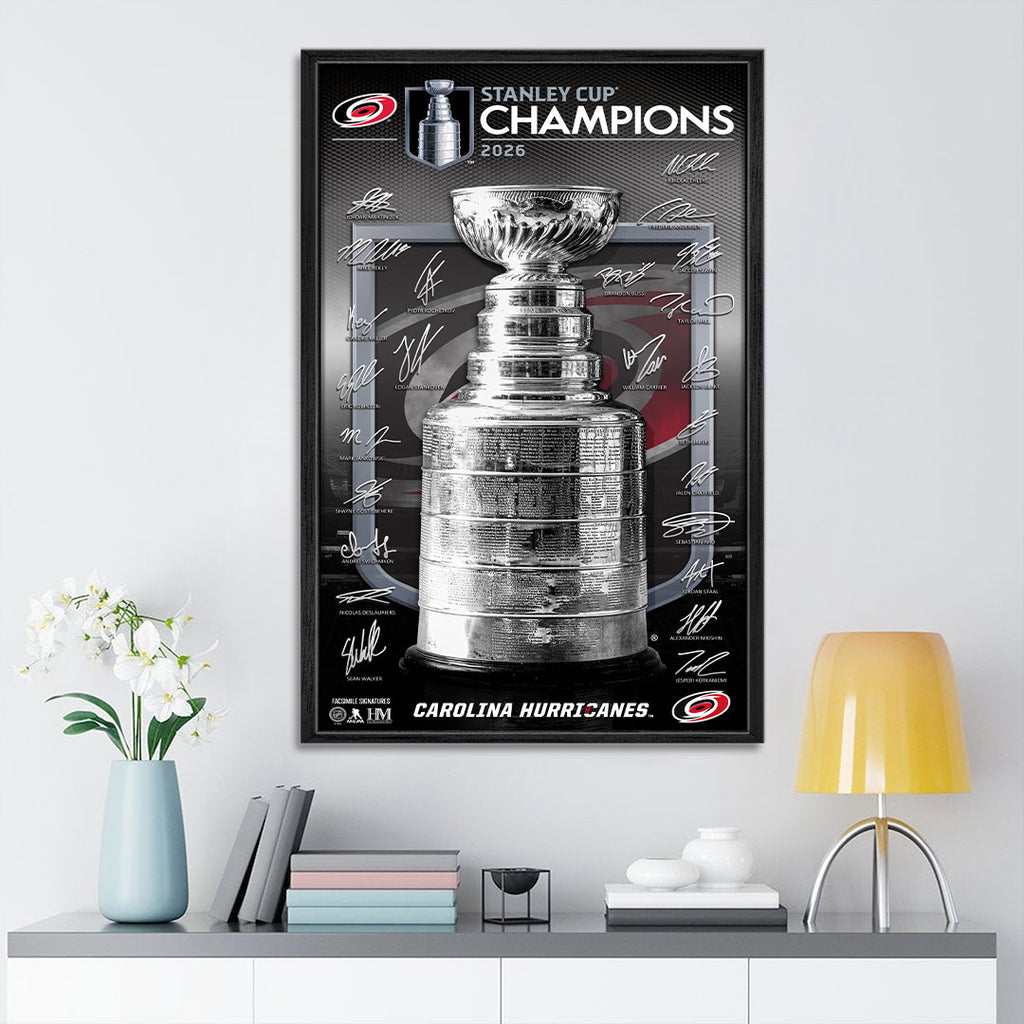 Carolina Hurricanes Stanley Cup Champions 2026 Rectangle Canvas With Inner Frame – TANTN23730