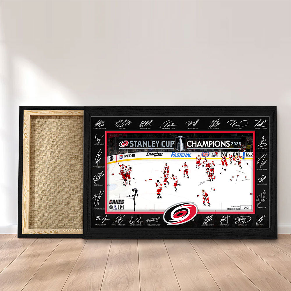 Carolina Hurricanes Stanley Cup Champions 2026 Rectangle Canvas With Inner Frame – TANTN23731