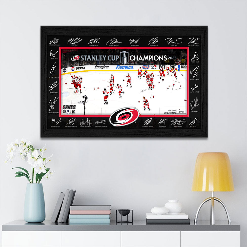 Carolina Hurricanes Stanley Cup Champions 2026 Rectangle Canvas With Inner Frame – TANTN23731