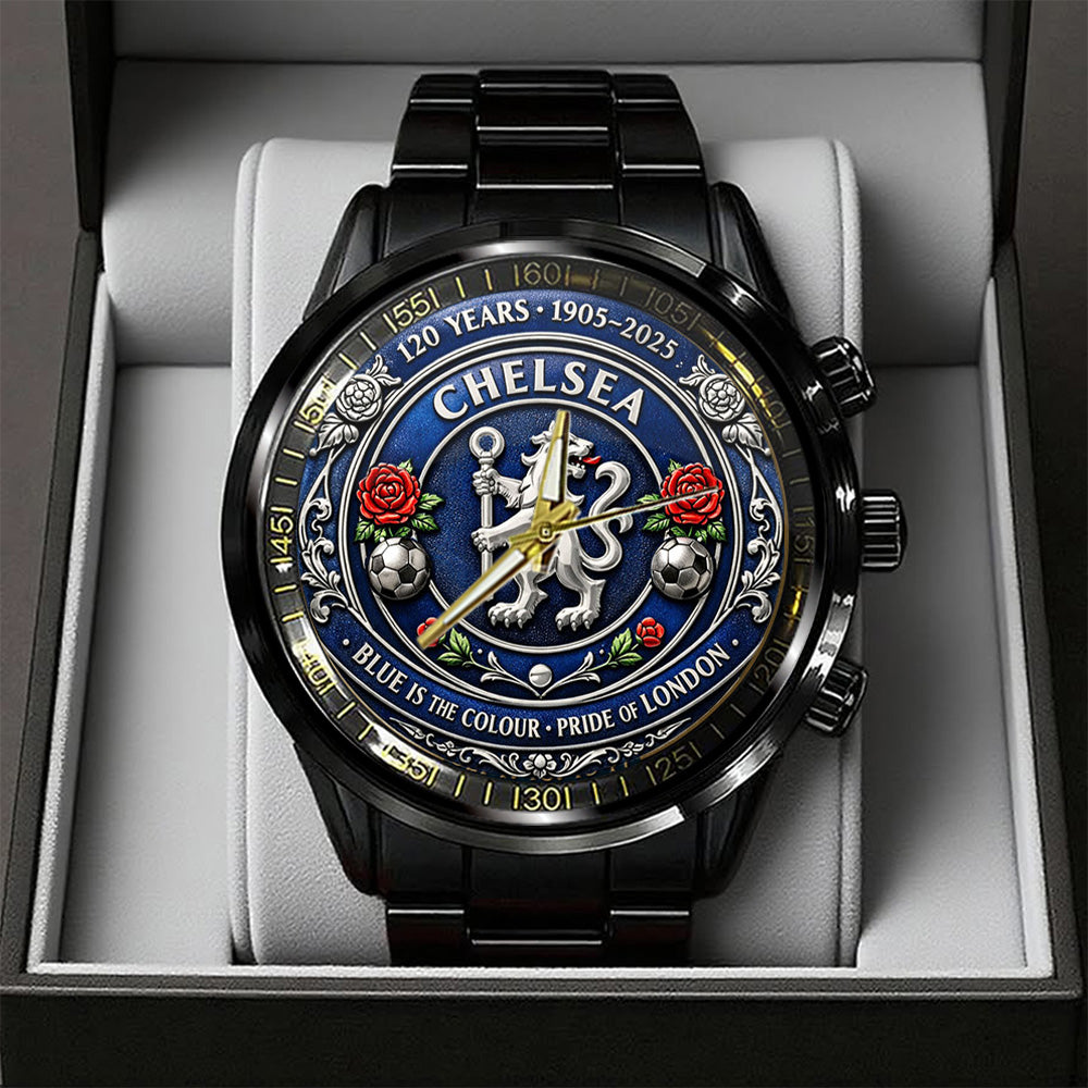 Chelsea FC 120th Anniversary Black Stainless Steel Watch – TANTN20238