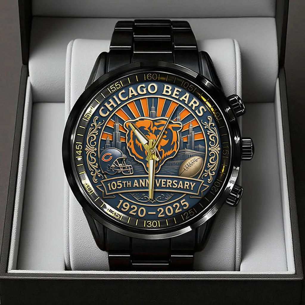 Chicago Bears Black Stainless Steel Watch – TANTN16809